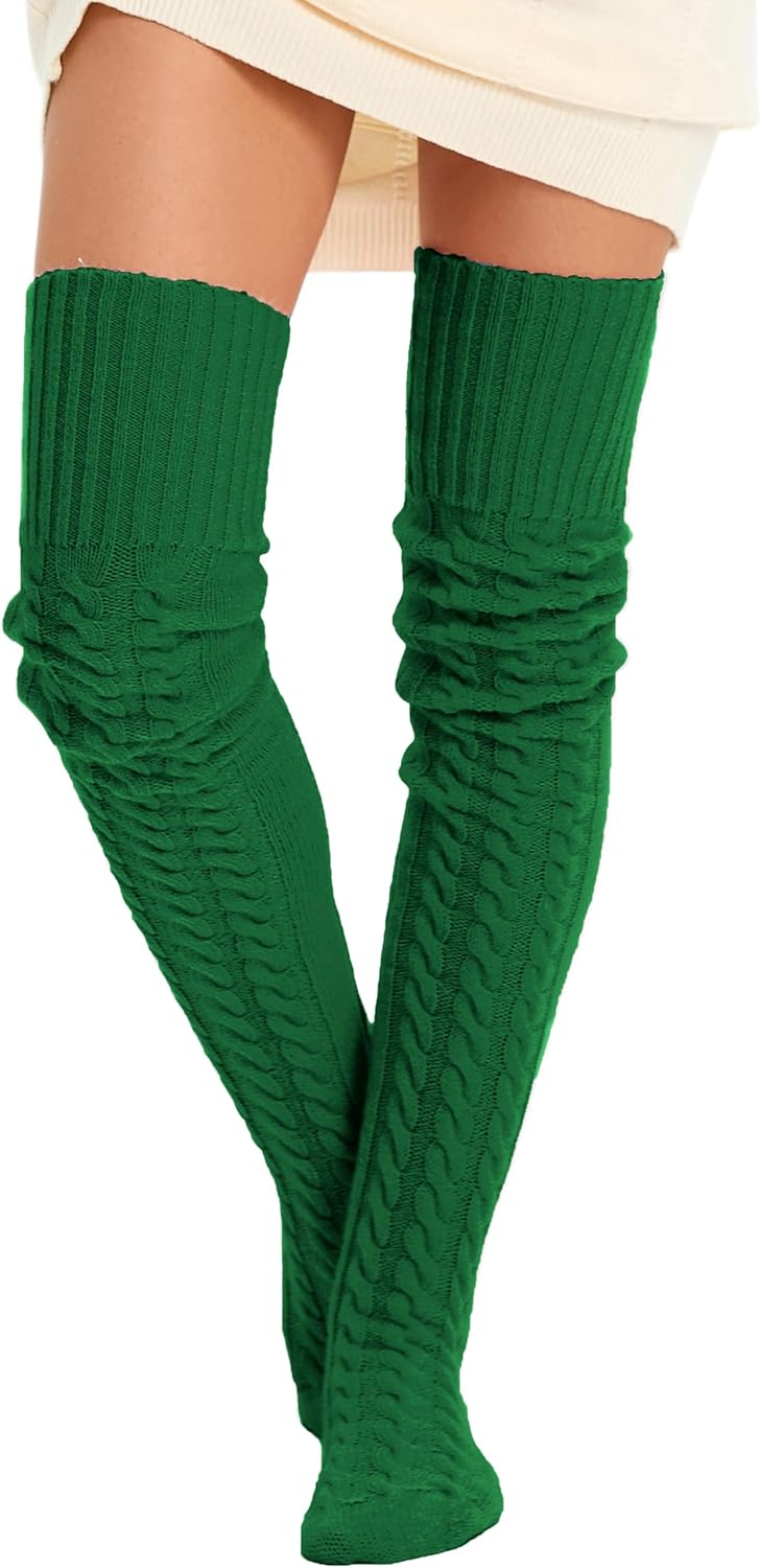 HYTENSUN Women's Thigh High Knitted Winter Boot Socks Vintage Extra Long Leg Warmer Over Knee High Stockings - Image 2