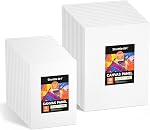 Shuttle Art Painting Canvas Panel, 36 Multi Pack, 5x7, 8x10, 9x12, 11x14 inch (9 PCS of Each), 100% Cotton Art Canvas Board Primed White, Blank Canvas for Kids Adults for Acrylic Oil Painting