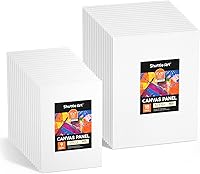 Shuttle Art 36-Pack Primed 100% Cotton Canvas Boards, 5x7 & 8x10 Inch (18 Each) for Acrylic Oil Painting - Kids Adults Artists