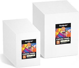 Shuttle Art 36 Pack Canvas for Painting, 5x7 & 8x10 Inch(18 of Each), Primed, 100% Cotton Blank Canvas Boards for Painting, Ideal Art Supplies for Kids Adults Artists Acrylic Oil Painting