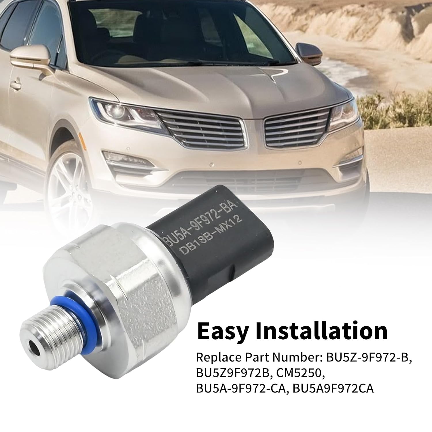 CM-5250 CM5250 Fuel Injection Pressure Sensor BU5Z-9F972-B Replacement for Ford Edge Escape Expedition Explorer Focus, for Lincoln MKC MKS MKT MKX MKZ Nautilus Navigator, BU5Z9F972B