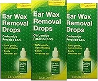 DrSheffields Ear Wax Removal Drops - 6.5% Carbamide Peroxide, Pack of 3, 0.5 fl oz - Safe, Gentle Softener & Remover