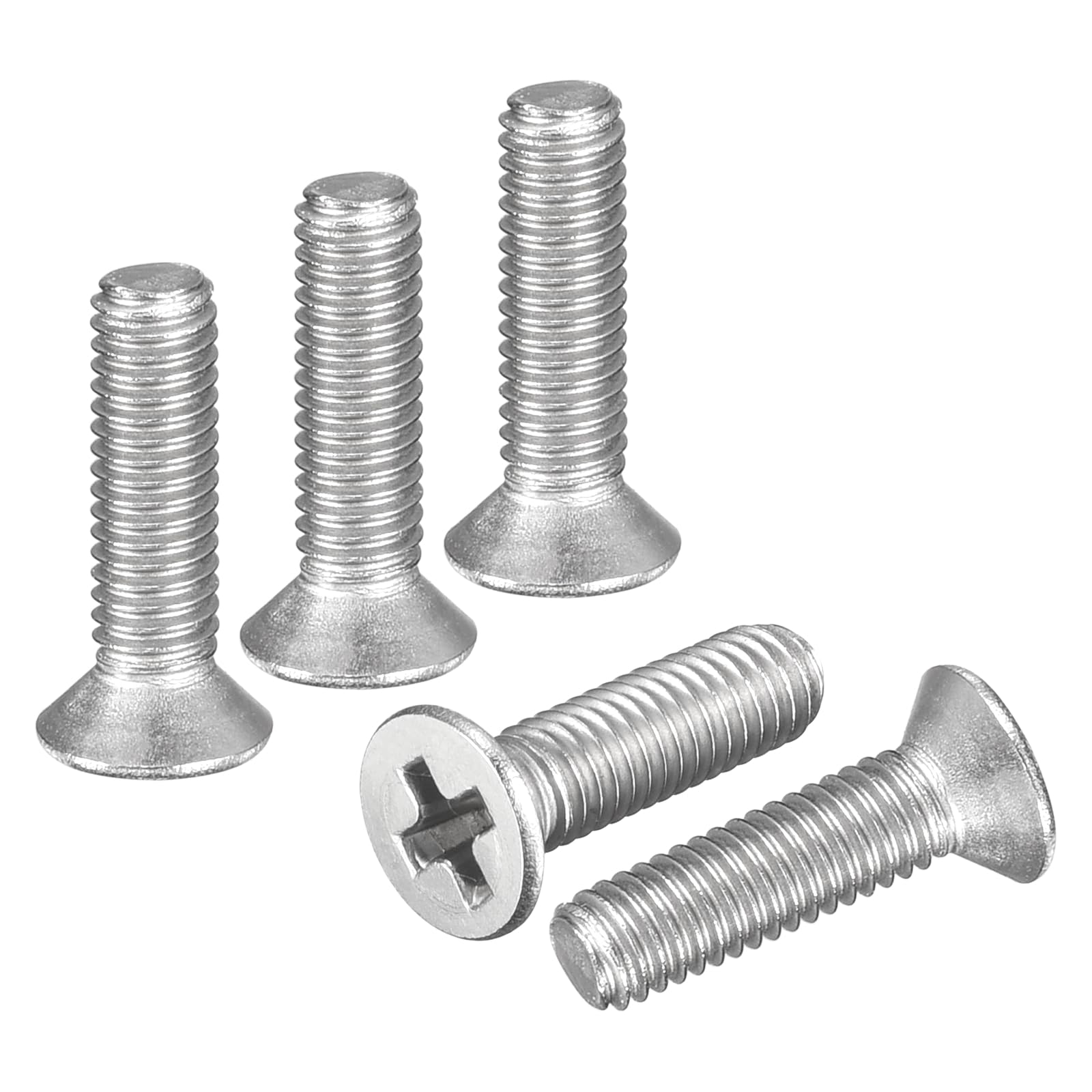 DTGN M3-0.5x10 Flat Head Machine Screws - 300PCS - Good for Electronics and Machinery - 304 Stainless Steel Phillips Countersunk Micro Metric Machine Screw Bolts- Silver