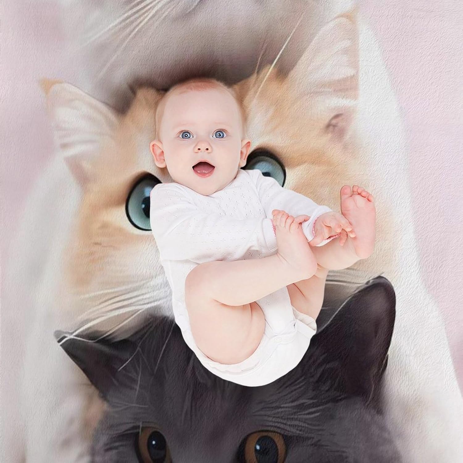 Cats Blanket Super Soft Warm Flannel Throw Blankets Lightweight Breathable Bath Towel Cozy Luxury Blanket for Couch Home Decor Tapestry for Travel Camping