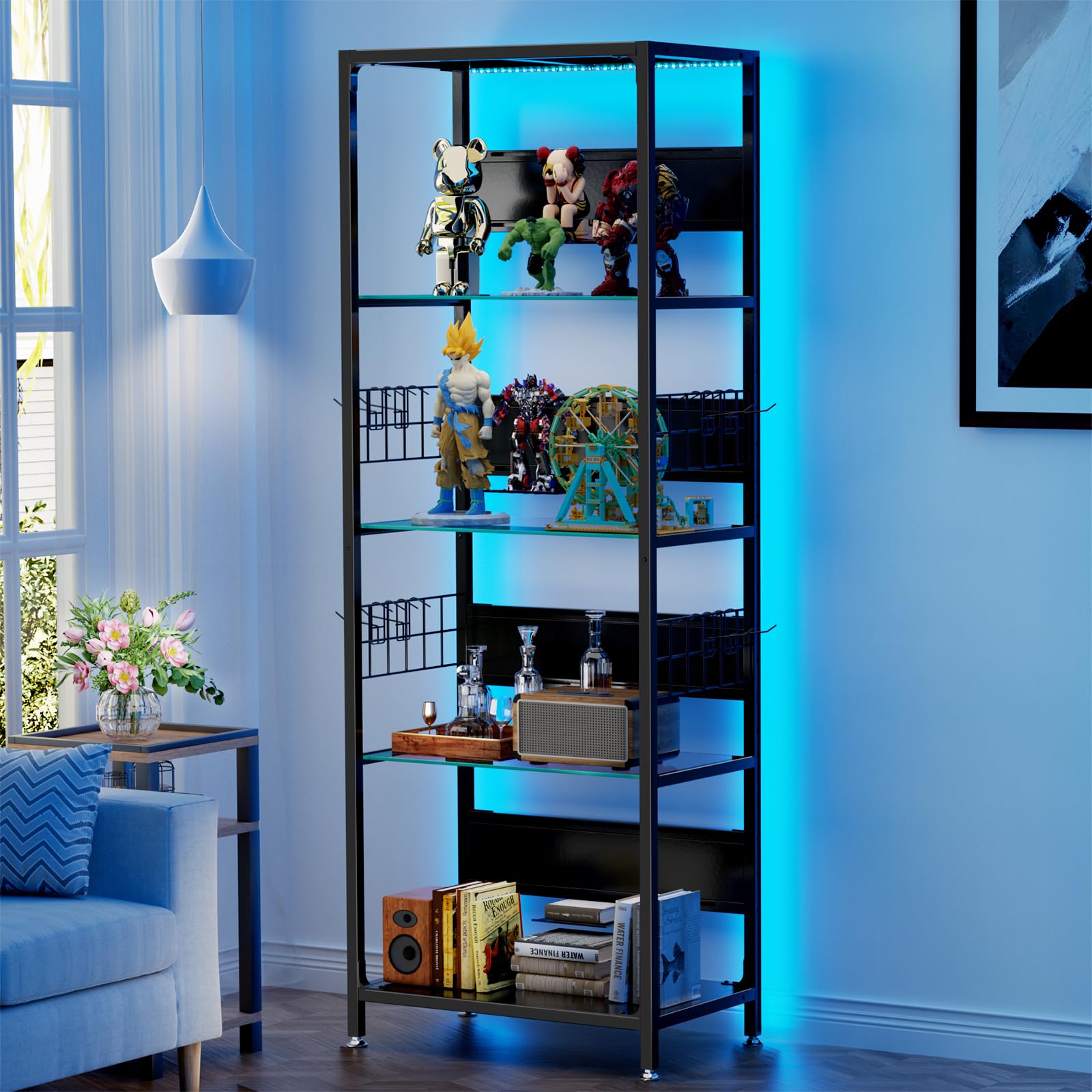 Amazon.com - Anwick Display Shelf with LED Lights, Display Cabinet