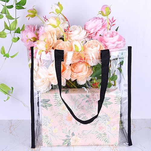 Miniatura 4 de Mototo Bolsas transparentes de plástico transparente con asas para deportes de trabajo, 12 x 12 x 6 pulgadas