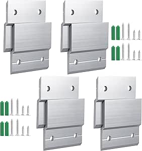 Franse schoenplaatjeshanger - 10 cm 4 paar - aluminium Z-hanger in elkaar grijpende muurmontagebeugel hardwarekit Z-clips voor het ophangen van