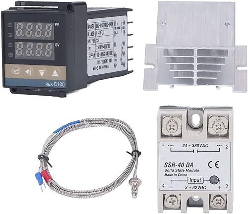 PID Controladores de temperatura Kit de controlador de temperatura industrial preciso REX C100 impermeable para granja 100V-240V (40A)
