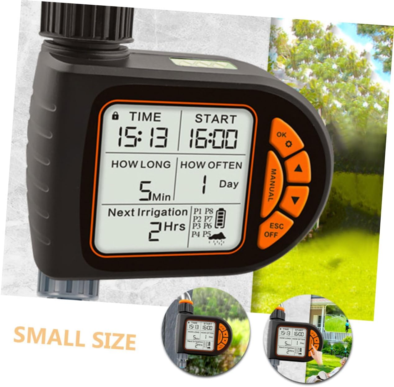 POPETPOP Automatic Irrigation Timer LCD Display Intelligent Digital Watering System for Garden and Balcony Efficient Water Control Irrigation Controller No Battery Required