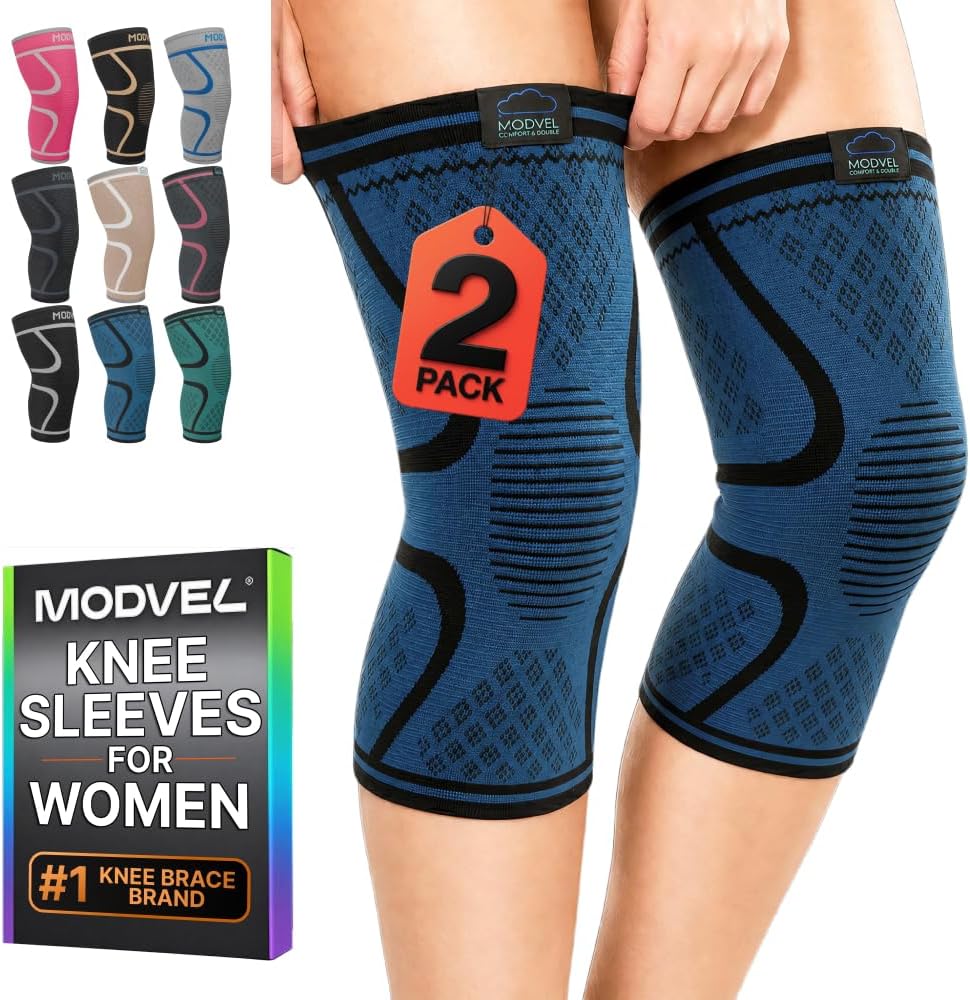 2 Pack Knee Brace | Knee Compression Sleeve for Men & Women | Knee Support for Running | Medical Grade Knee Pads for Meniscus Tear, ACL, Arthritis, Joint Pain Relief.