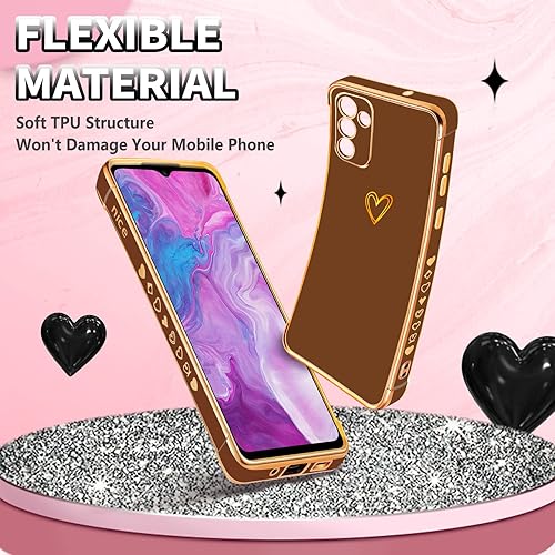 Miniatura 5 de Petitian Funda para Samsung A13 5G para mujeres y niñas, en forma de corazón, elegante y bonita estética femenina (3 en 1), diseño de corazones