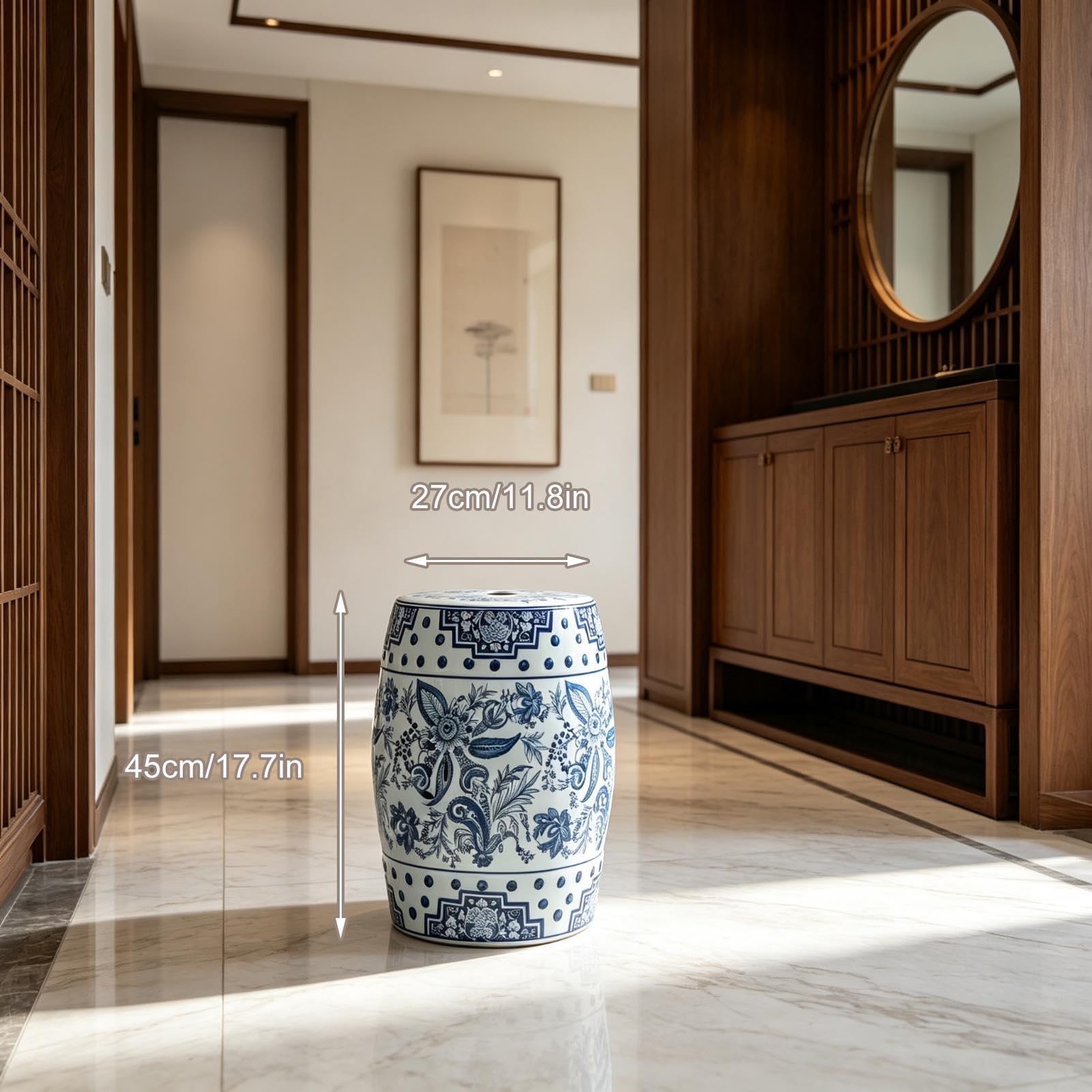 Ceramiczny Stołek Ogrodowy Chinoiserie Na Zewnątrz Dekoracyjny Stołek Na Perkusję Kryty Stolik Na Zewnątrz Stojak Na Rośliny Do Ogrodu Patio Balkon Salon Łazienka