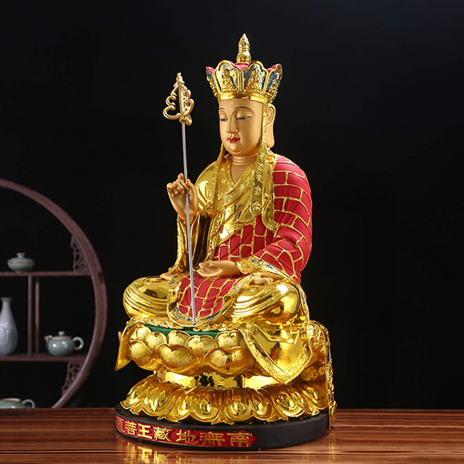 For el hogar, oficina, escritorio, mesa, decoración del baño, estatuas de Buda, decoración del hogar, resina, estatua de Buda TangSeng, adornos de Feng Shui de 21,6/25,6 pulgadas, la mejor estatua int