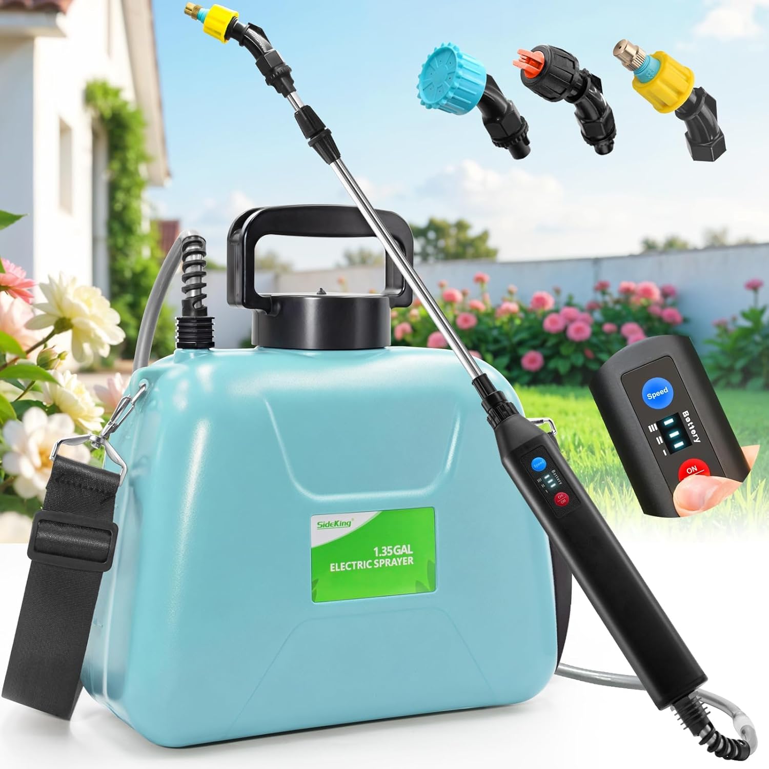Battery Powered Garden Sprayer, 1 Gallon Electric Pump Sprayer, Water Backpack Sprayers for for Weed, Lawn, Yard, Pesticide, Plant, Fertilizer, Plant, Herbicide, Watering, Cleaning