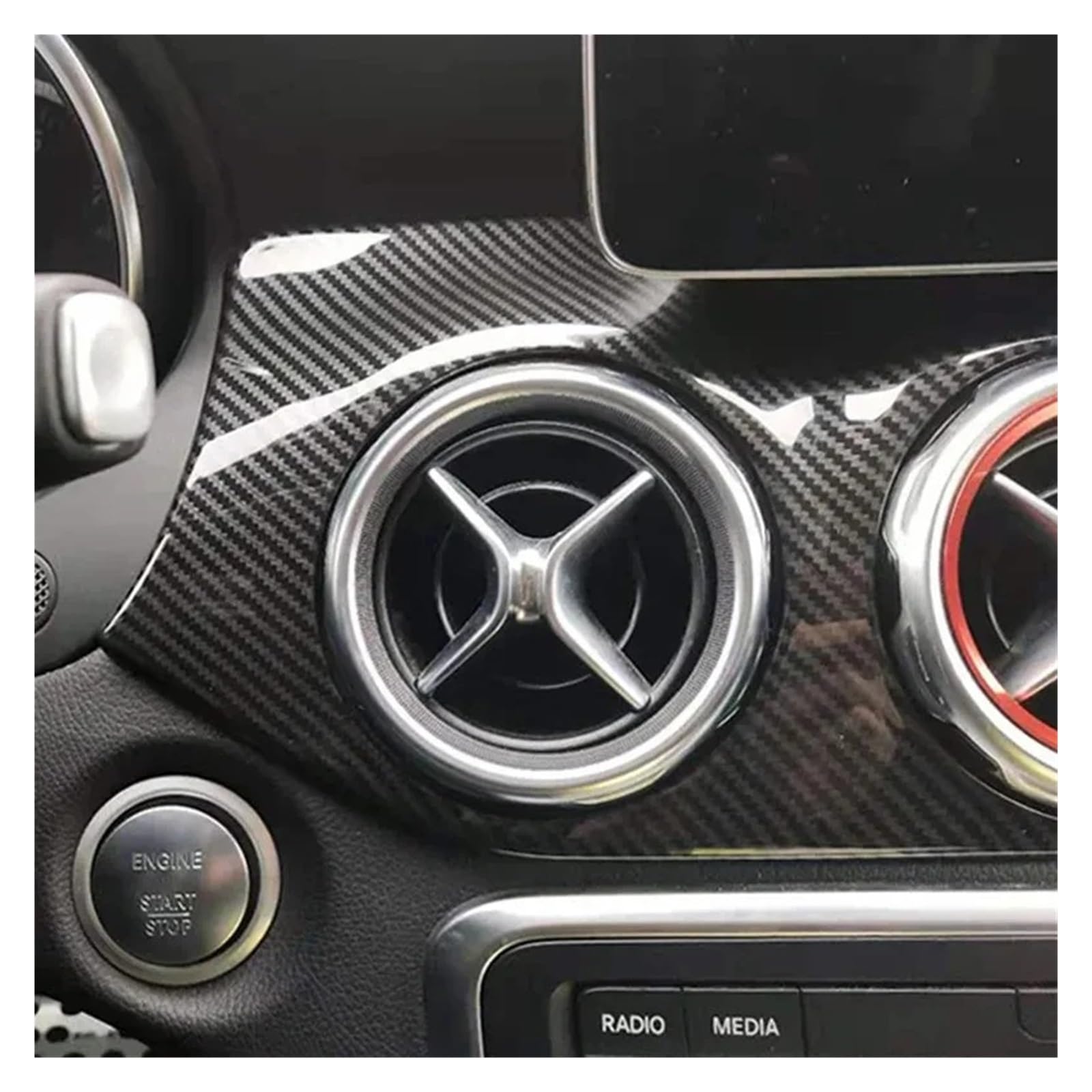 1 Juego Molduras Para Panel Instrumentos LHD Para Benz Para CLA/Para AMG/Para GLA Cubierta Salida Aire Control Central Interior Automóvil