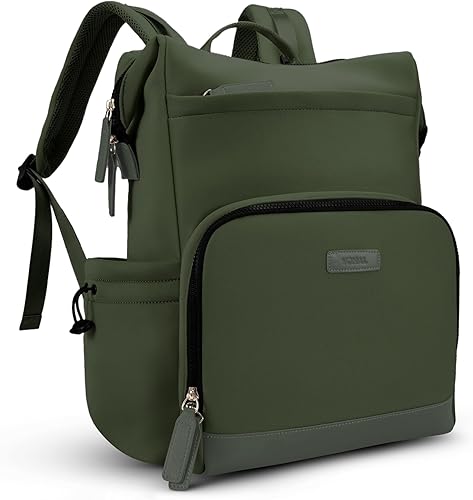 VONAL Mochila de neopreno para pañales con cambiador, mochila de neopreno de gran capacidad de 33 litros con bolsillos aislados, mochila de pañales