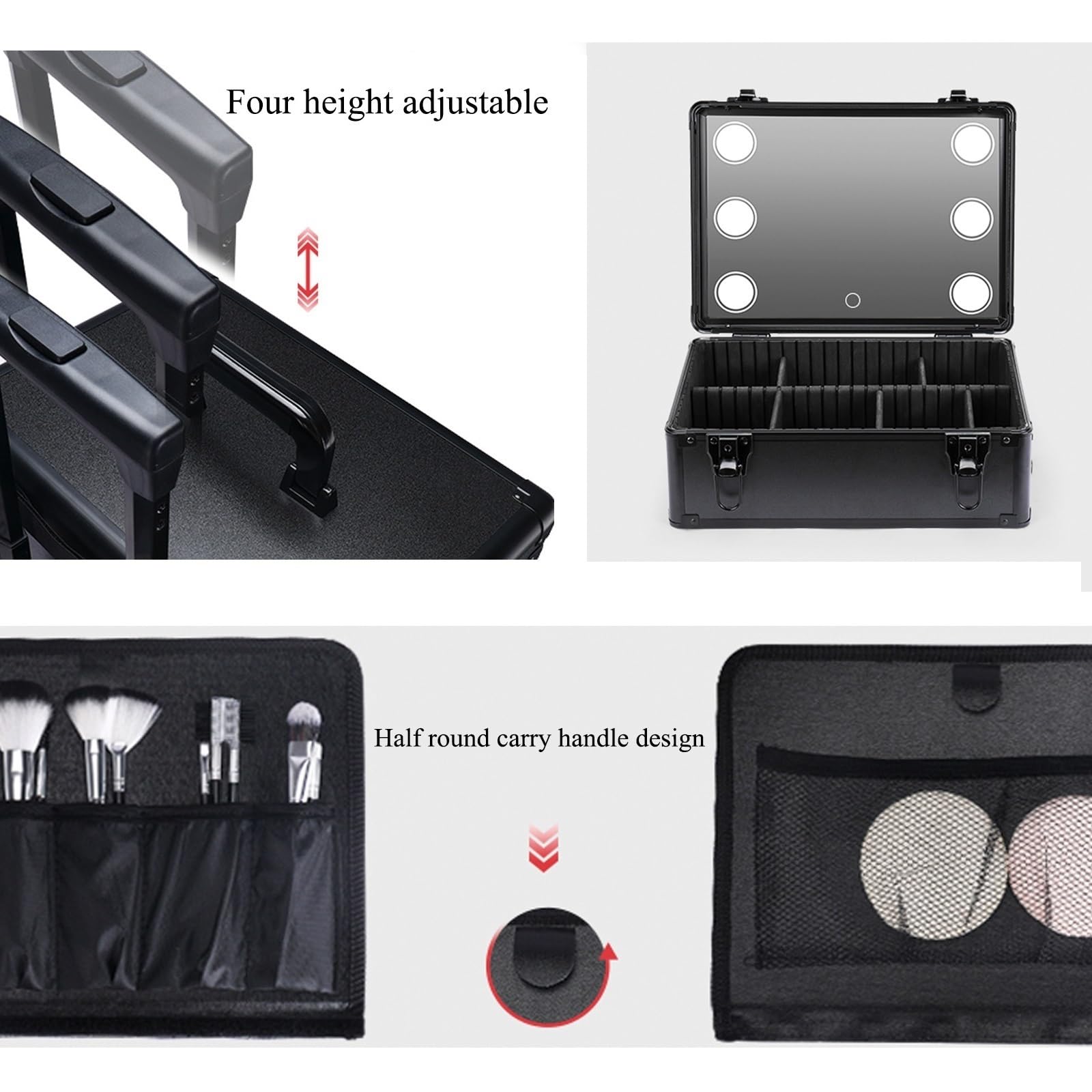 Amazon.co.jp: ローリングメイクアップケース、多機能 大容量 収納