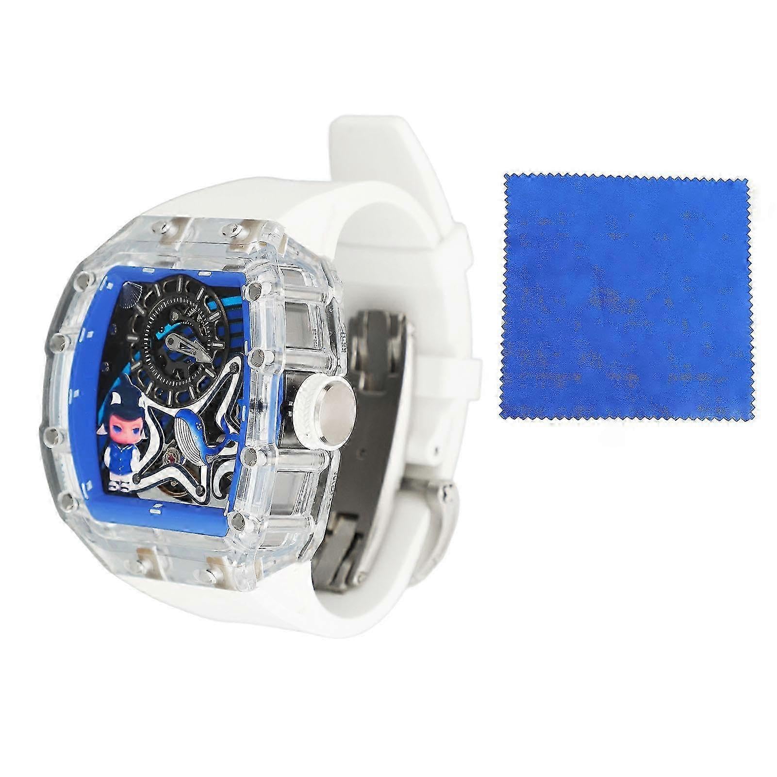 Hohle Tourbillon automatische mechanische Uhr Walmuster Zifferblatt wasserdichte Skelett Tourbillon Armbanduhr für Herren