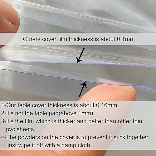 Miniatura 8 de Mantel rectangular de vinilo transparente, ajustable, impermeable, elástico, protector de mesa de plástico (4 pies a 24 x 48 pulgadas, rectangular)