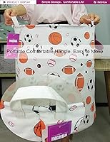 Vista 4 de Cesta de lavandería grande de tela de lona ligera, cesta de almacenamiento para juguetes, ropa sucia plegable, impermeable, para dormitorios