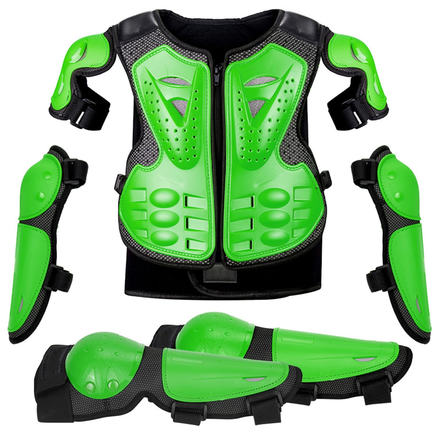 Protezione Pettorale Bambino – Set Protezioni Motocross Regolabile con Paraschiena, Ginocchiere e Gomitiere per MTB, BMX, Dirt Bike, Skate, Monopattino