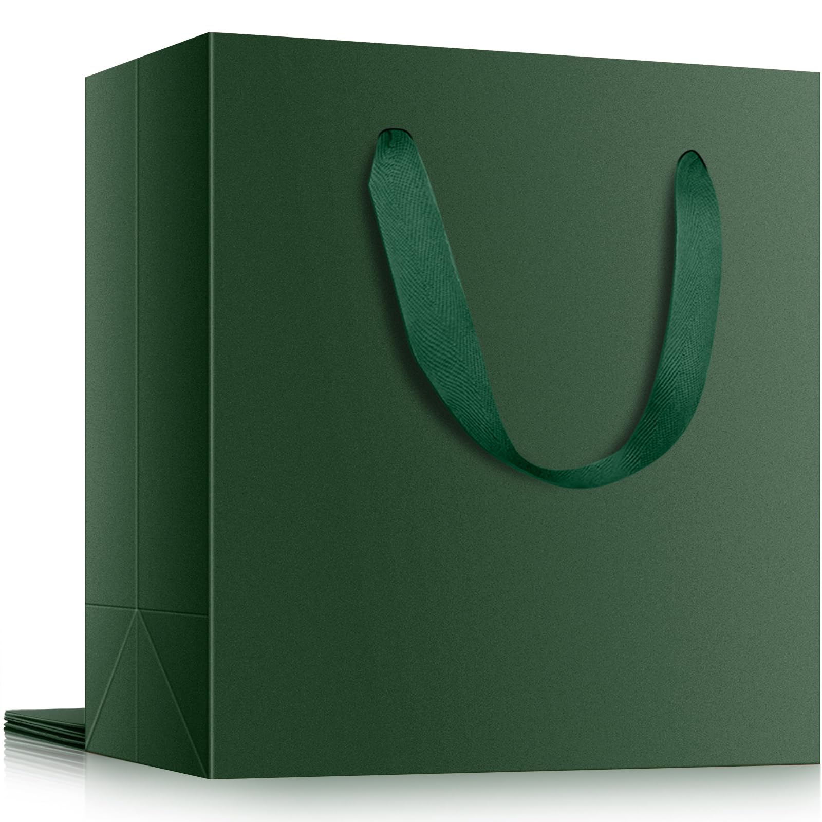 EUSOAR Green Gift Bags, 3pcs 12.5"x4.5"x11" Paper Kraft Gift Wrap Bags with Handles, Merchandise Retail Paper Shopping Wrapping Bag for Business, Craft Grocery, Boutique, Party Favor, Wedding