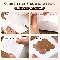 Vista 3 de VGOODALL 15 cajas de galletas, 4 x 4 x 2.4 pulgadas, mini cajas blancas de panadería con ventana para pasteles pequeños, postres, pasteles, donas