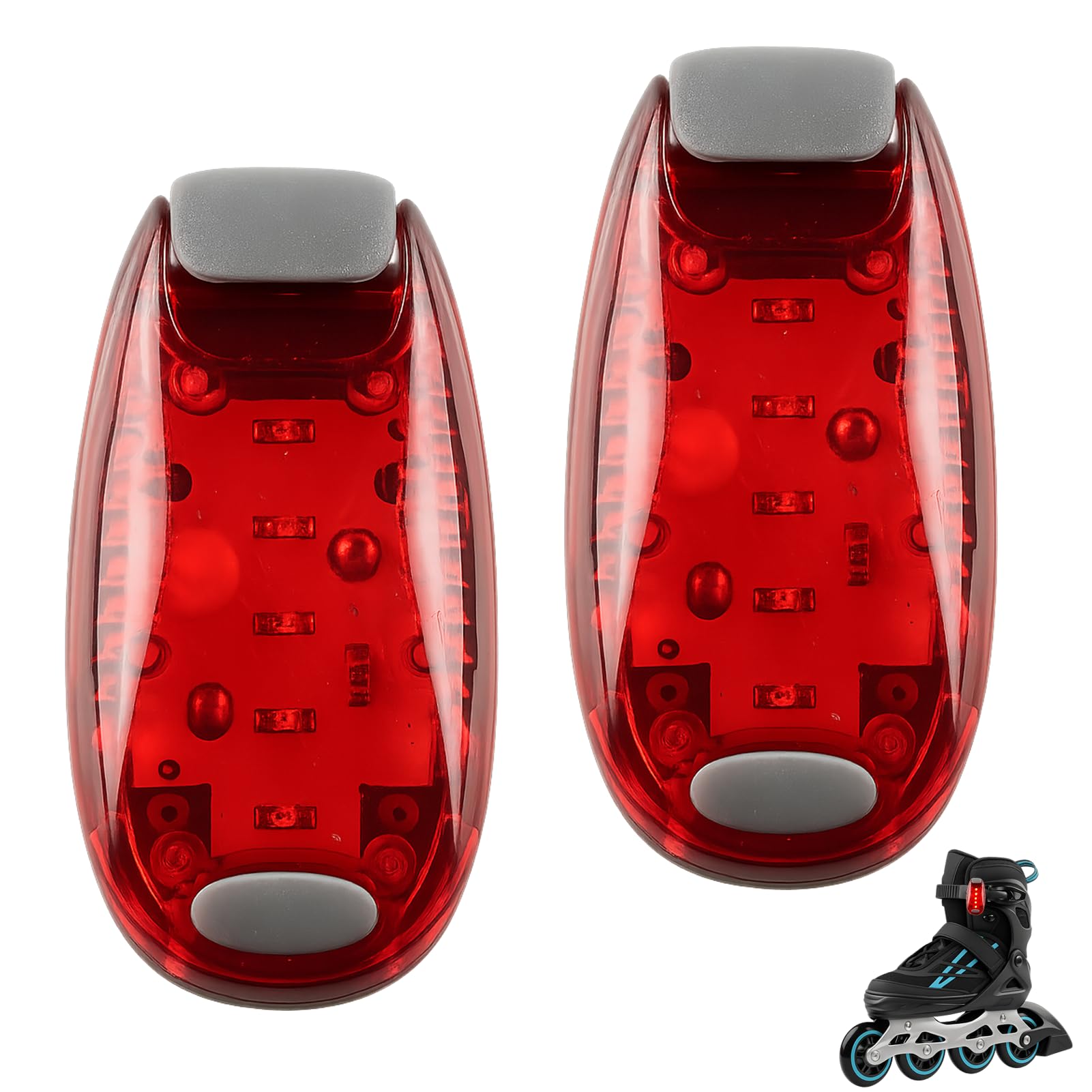 Mlifleue 2PCS Running Lights For Runners, LED Safety Running Lights Clip On, Flashing Strobe Rear Bike Light High Visibility for Running Walking Cycling Kids Dogs Helmet(RED)