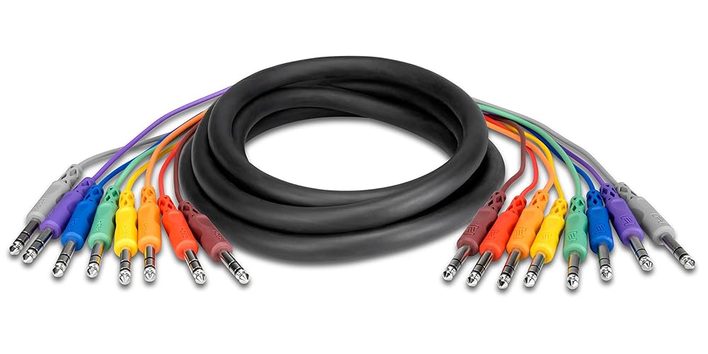 Hosa CSS-801 Balanced Snake, 1/4 in TRS to Same, 1 m