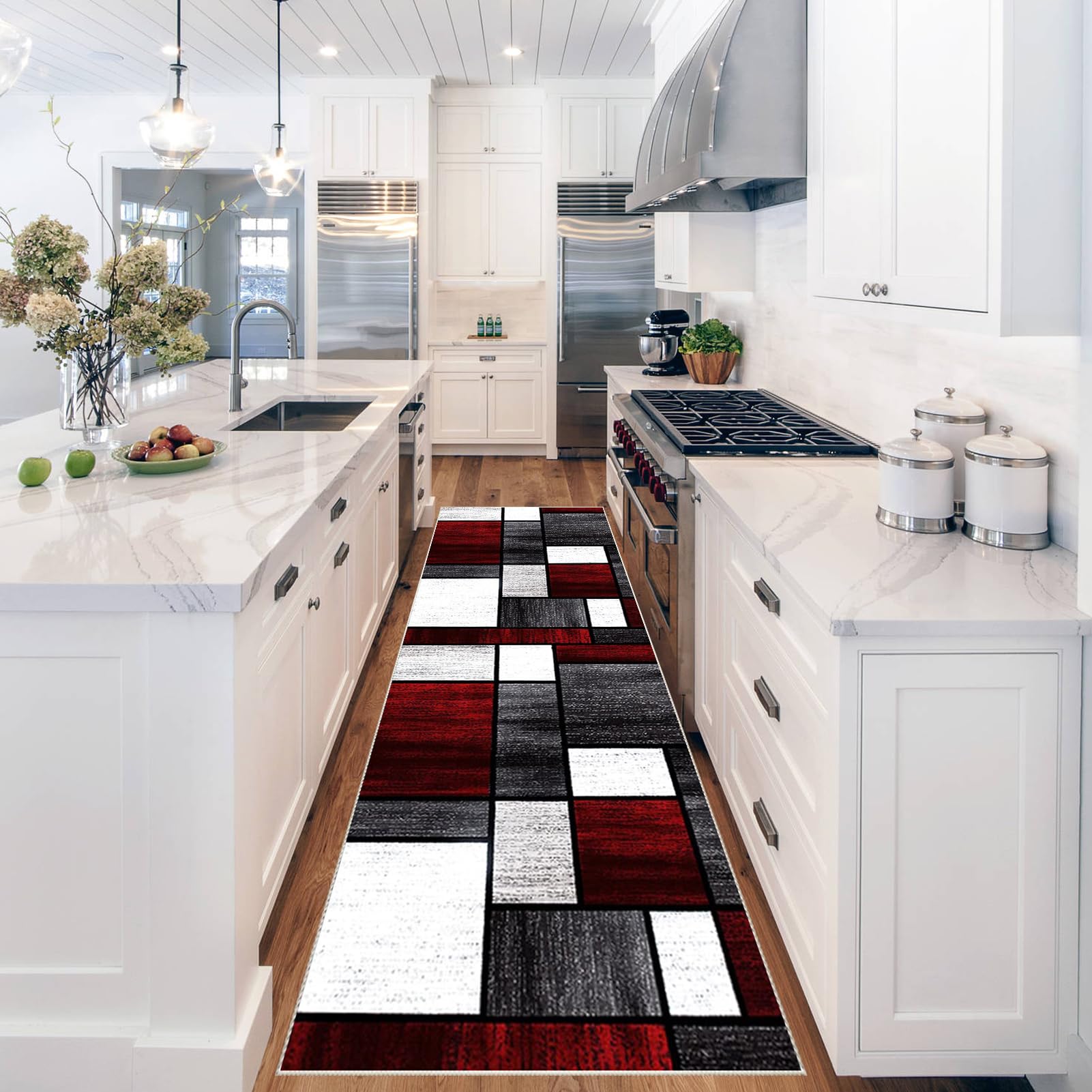 Läufer für Flur rutschfest, Küchenläufer Flurläufer, Teppich Küche Läufer Schlafzimmer Lang Läufer Teppich, Schmaler Teppich Boden-Teppichläufer für Flur, Eingangsbereich, Waschküche 60 x 240 cm