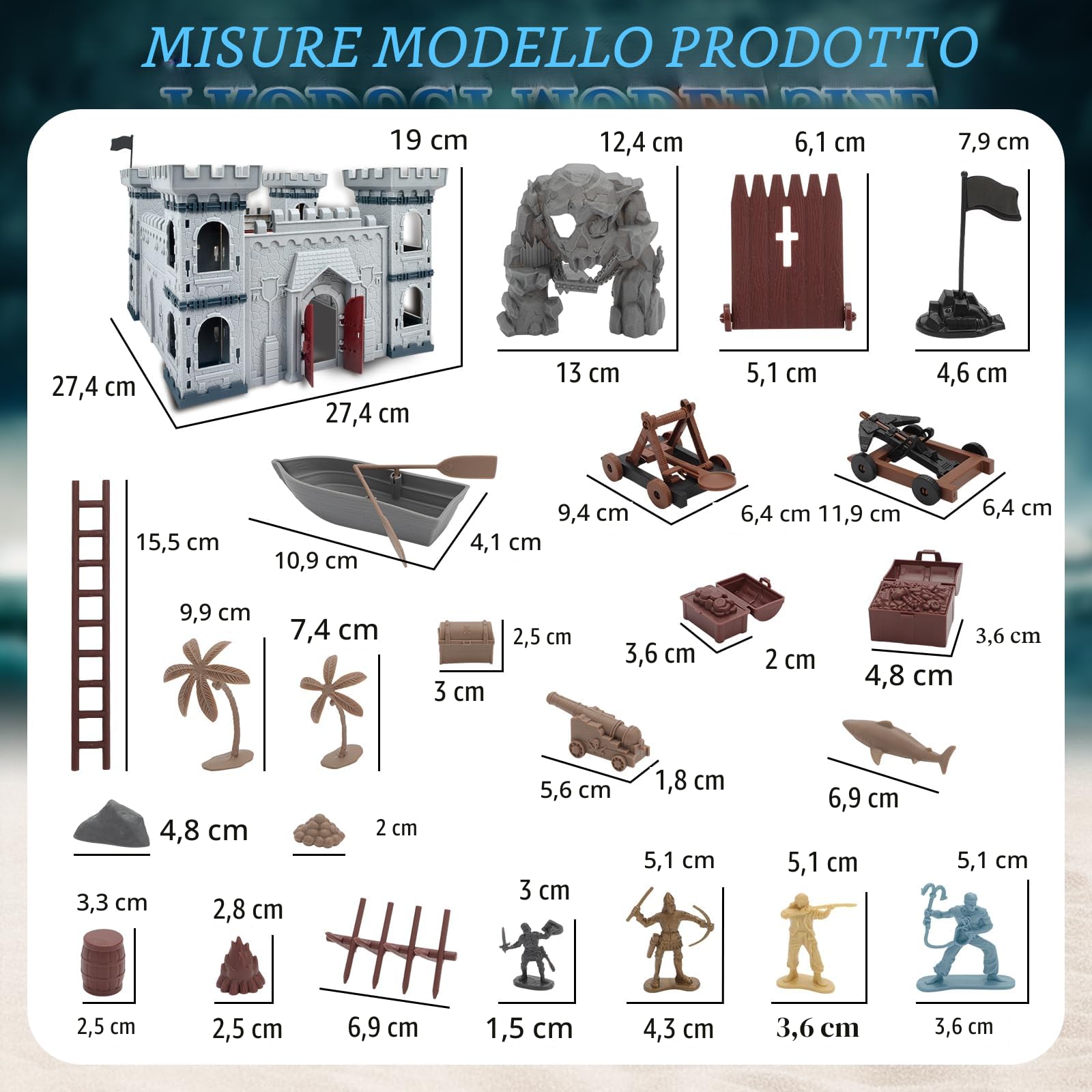 deAO Castello Medievale Giocattoli del Figure Cavalieri Action Set | 310 Pezzi Soldatini Militari Playset, Modello Militare Giocattolo Medievale, Set di Gioco Militari Regalo per Bambini 3+ Anni