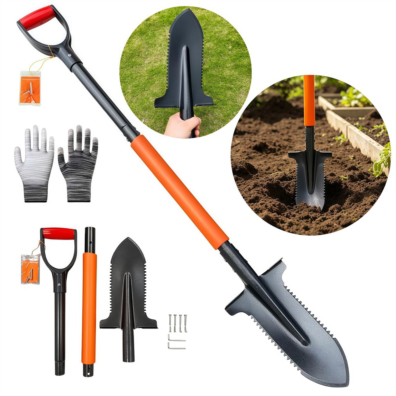 Vanga Radice con Pala, 20 Denti Rilevabile Metal Detecting Shovel