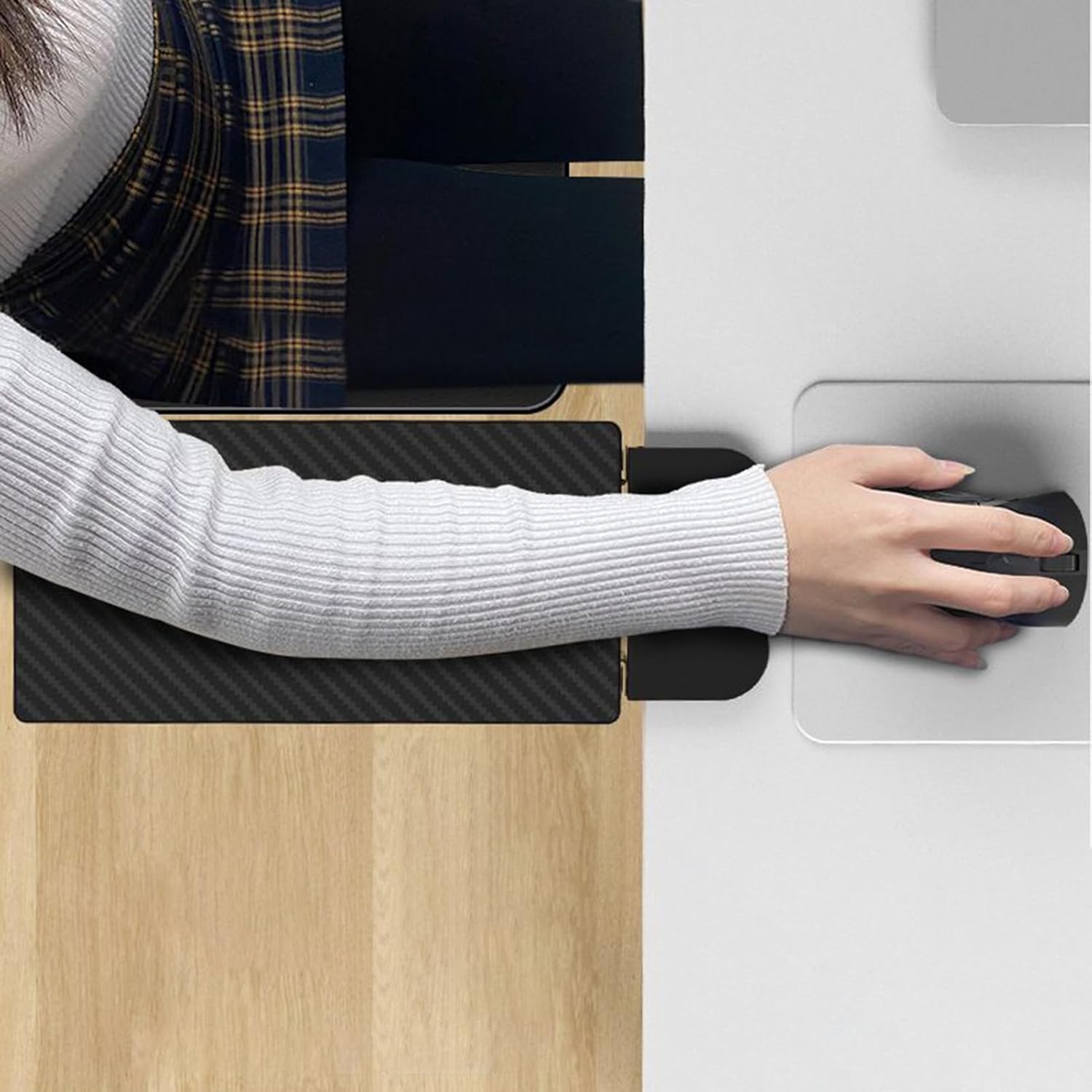 デスクエルボーレスト,折りたたみ人間工学的パッド ドリル不要 - アームレスト肘サポートデスク拡張 - オフィス 学校 アパート 寮 テーブル チェア  コンピュータ キーボード 作業 学習 大人向け Desk Arm Rest | 折りたたみ人間工学的パッド ドリル不要 | エルボーレスト ... デスクアームサポート - 折りたたみ人間工学的パッド ドリル不要 | アームレスト肘サポートデスク拡張 | 自宅 学校 アパート 寮