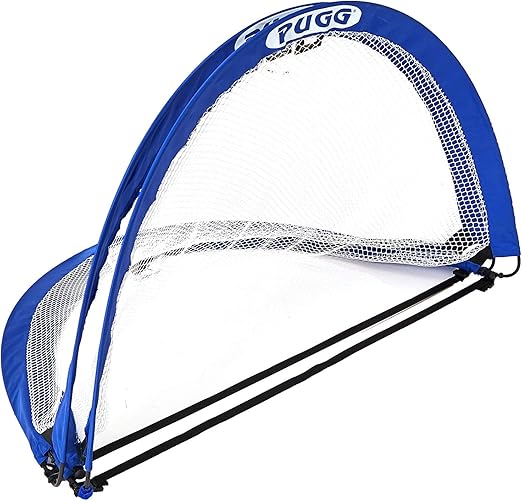 PUGG Pop Up Soccer Goal, Portable Training Football Knitted Poly Net Equipment, The Original Pickup Game Goal, Includes Two Goals & Bag
