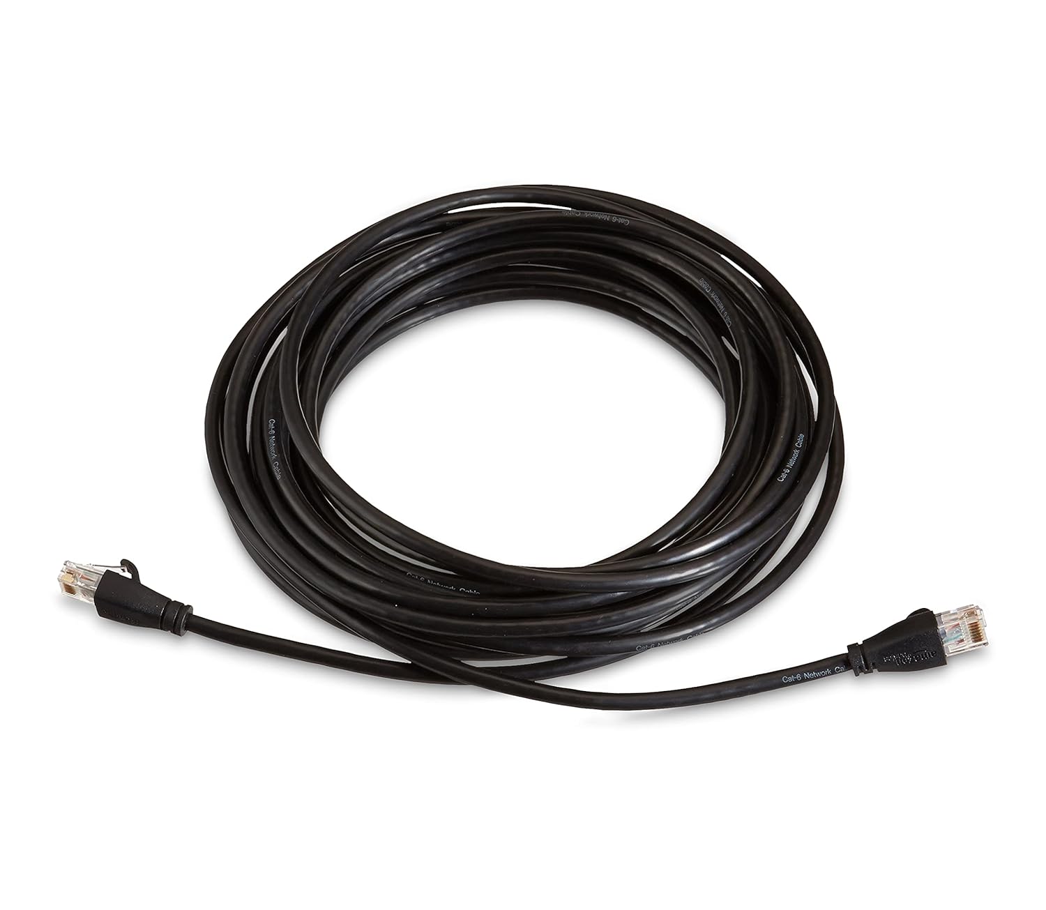 Amazon Basics RJ45 Cat 6 Ethernet Patch Cable, 1Gpbs Transfer Speed, Gold-Plated Connectors, 25 Foot - 10-Pack, Black