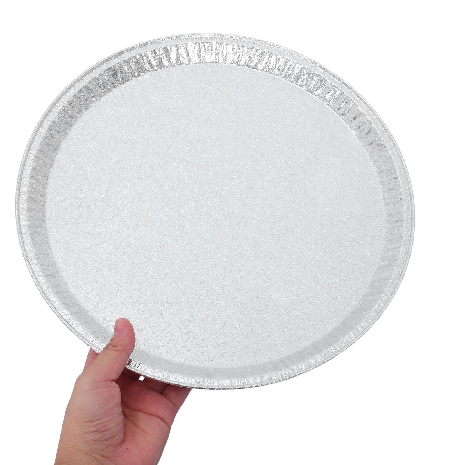 OSALADI 10 szt. jednorazowych aluminiowych patelni do pizzy 12" | Taca do pieczenia z folii aluminiowej do pieczenia ciasteczek czekoladowych, grilla, biwakowania i imprez, bezpieczna w