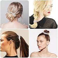 Vista 5 de Lusofie 4 ligas para el cabello con perlas blancas y perlas elásticas para coleta de caballo, accesorios para el cabello para mujeres y niñas