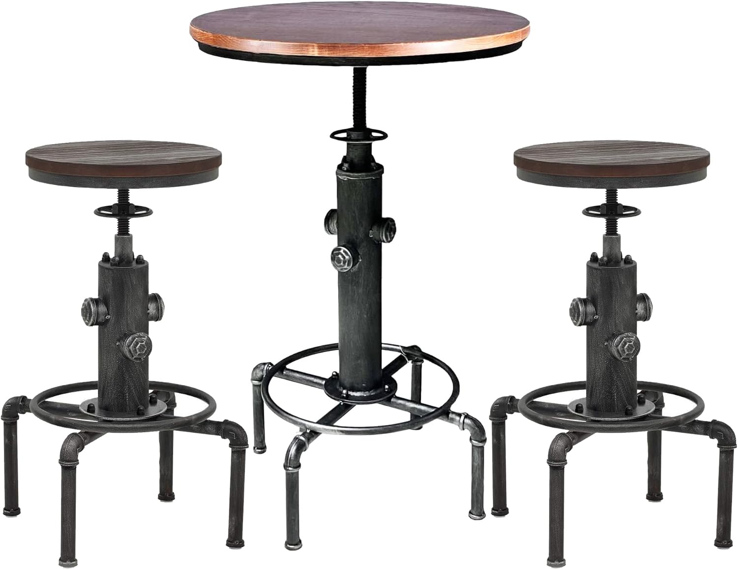Topower American Antique Vintage Industrial bar Stool Set
