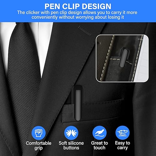 Miniatura 5 de Presentation Clicker, presentador inalámbrico con puntero de luz roja, clicker para presentaciones de Powerpoint RF 2.4GHz USB Presentador remoto