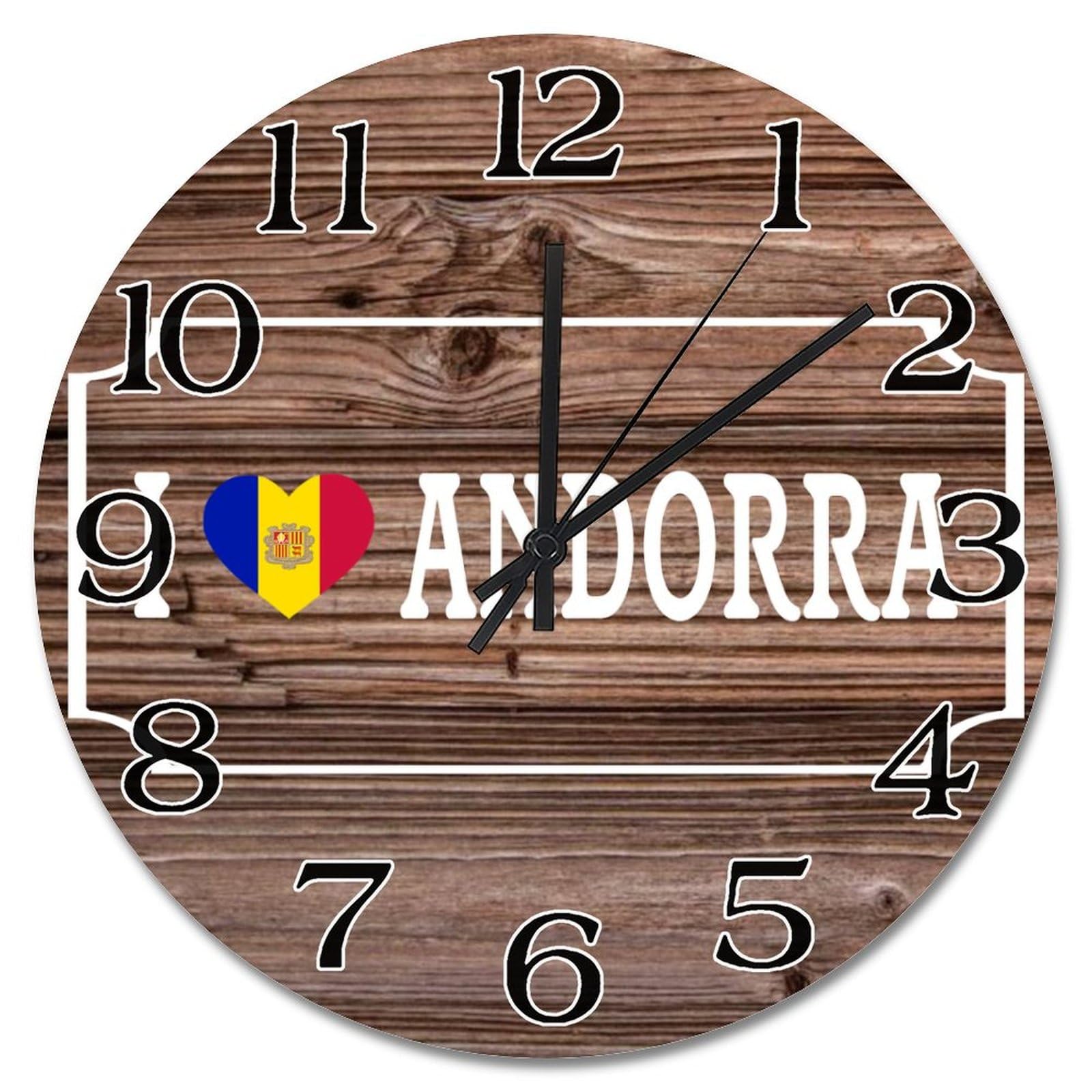 Horloge murale Andorre muette pour grand espace de vie