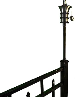 TP-OL12SS Oil Lamp (Torch) for a Deck Railing or Fence Post (2 inch x 2 inch Aluminum Post Cap, Black)
