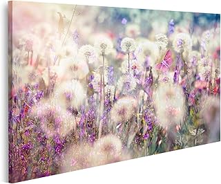 Quadro su tela Bellissimo paesaggio primavera dente di leone seme Fluffy Blow Ball fiori di prato Stampe Arte Poster Murale