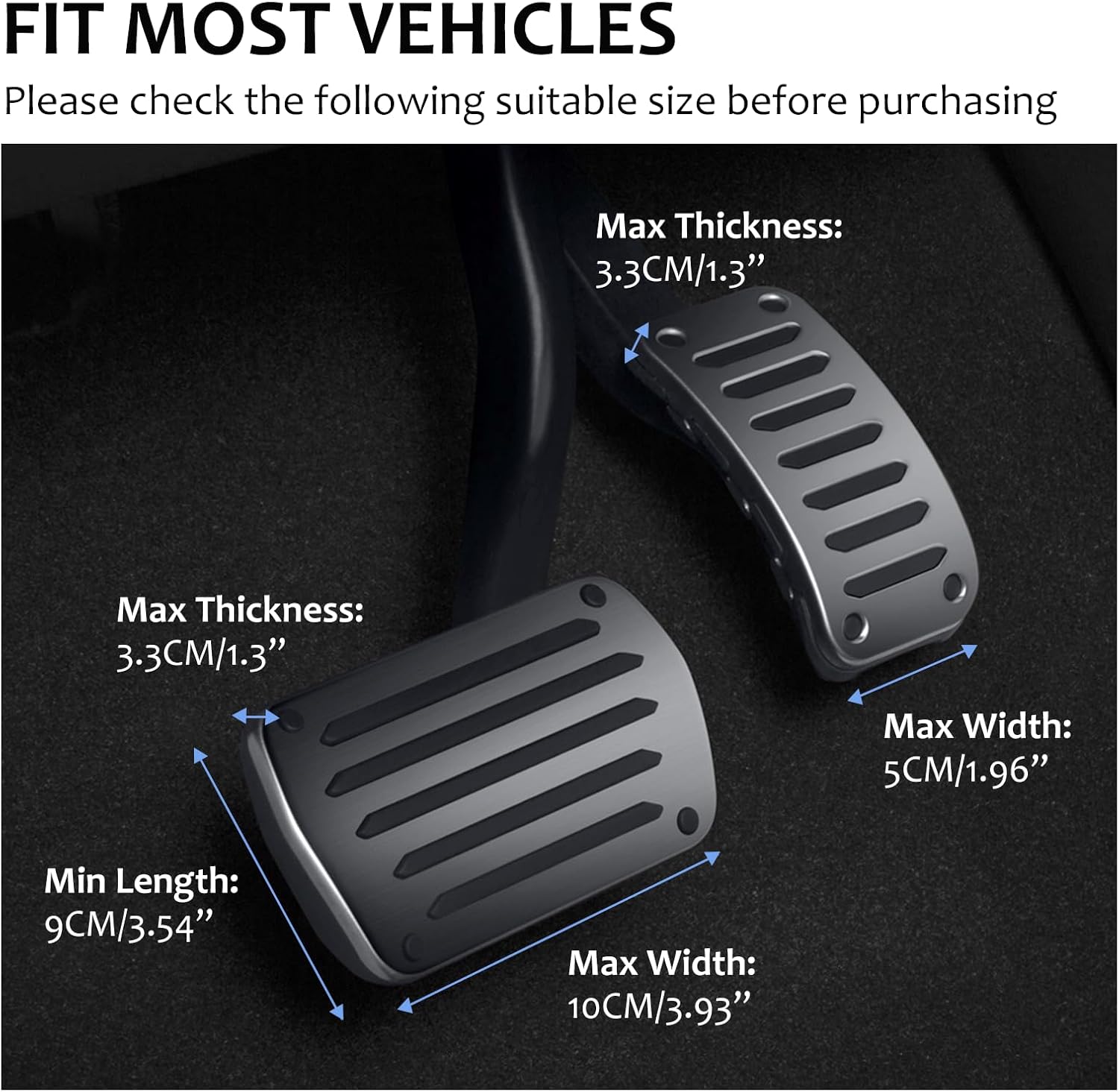 Adjustable Pedal Extenders for Cars - Widely Compatible Kit for SUVs, Trucks & Sedans, Features Aircraft-Grade Aluminum & Steel for Secure Installation