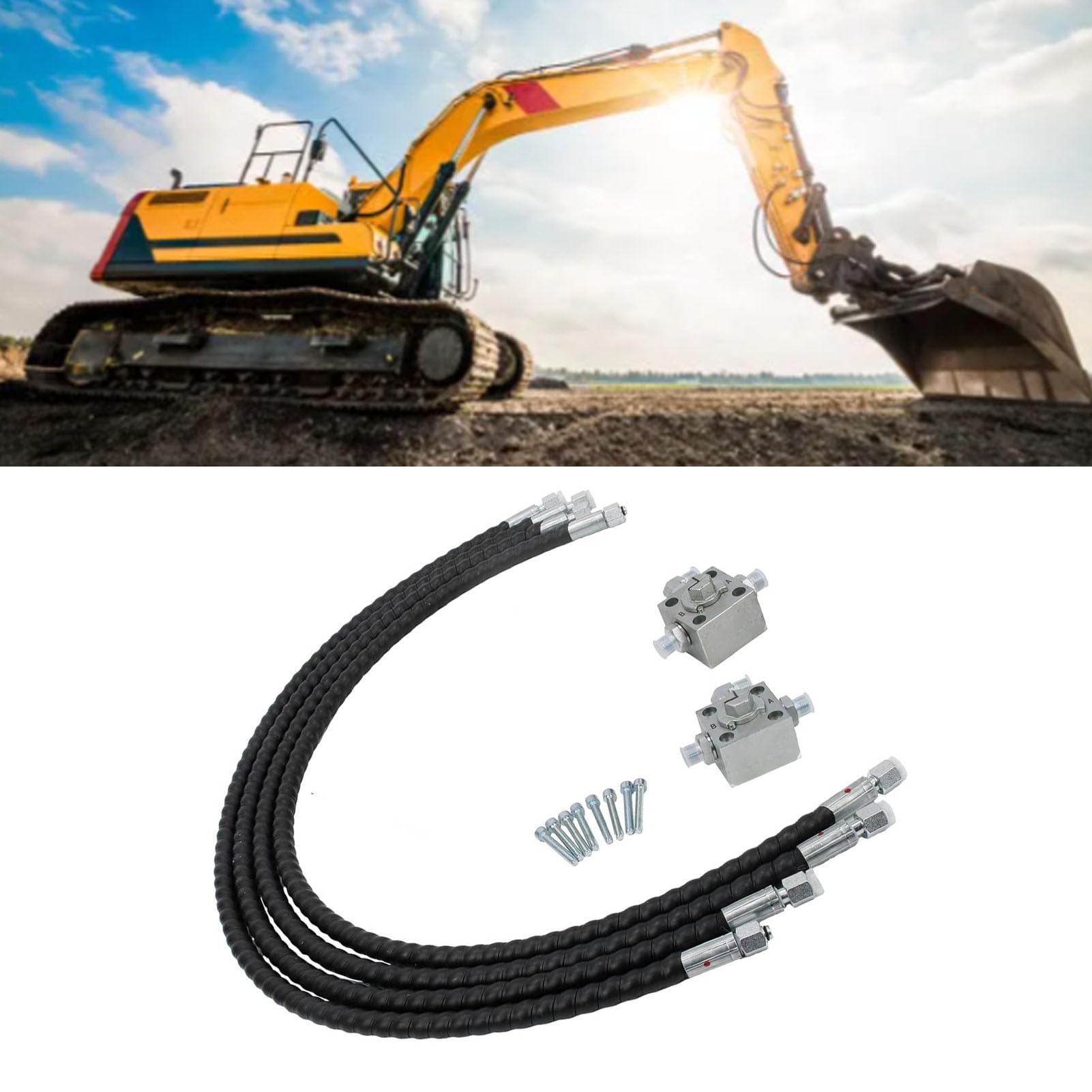 2pcs 3-Wege-Diverter-Ventil für 1-2 Tonnen Chinesische Bagger mit 31 Zoll Flexiblen Schläuchen
