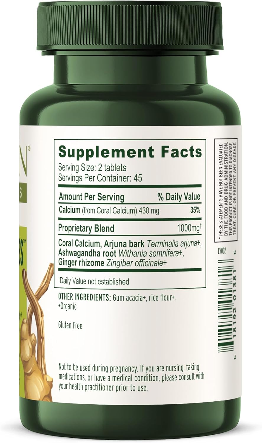 Banyan Botanicals Organic Healthy Bones – Ethical Coral Calcium & Bone Density Supplement – with Ashwagandha & Arjuna for Skeletal Strength & Joint Support – 90 Tablets – Non-GMO