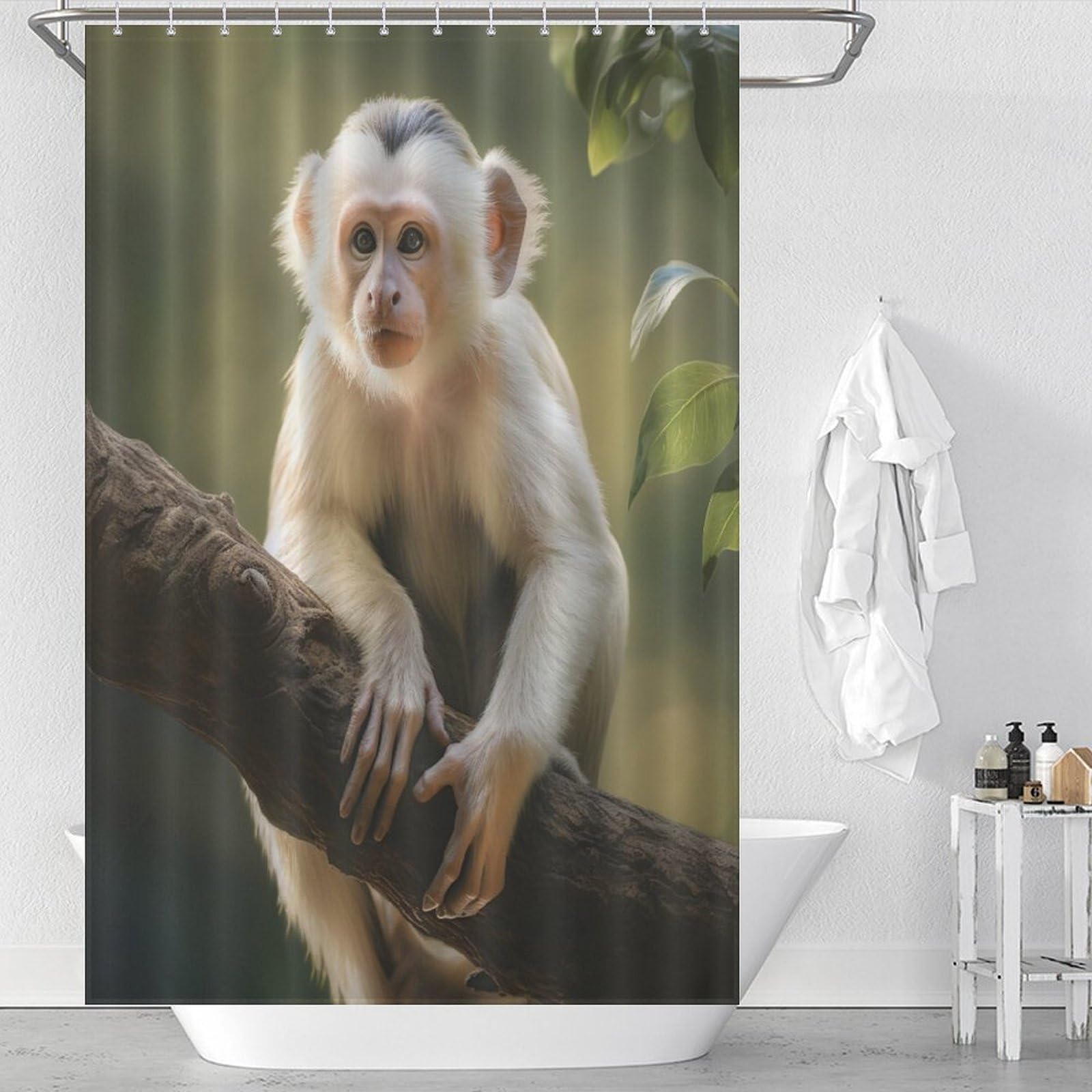 Rideau de douche singe imperméable et durable pour salle de bain