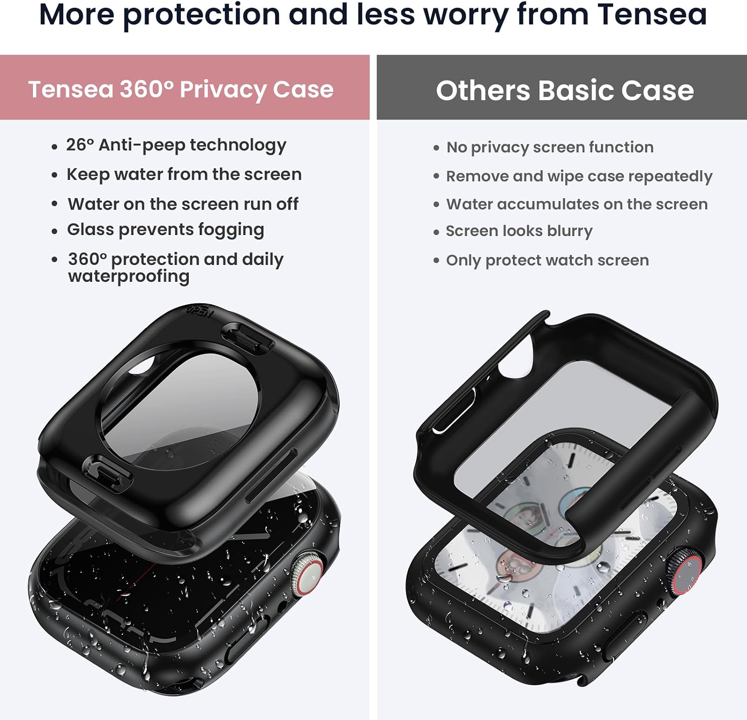 Tensea 2in1 for Apple Watch Series 9 8 7 Screen Protector Case 45mm image 3