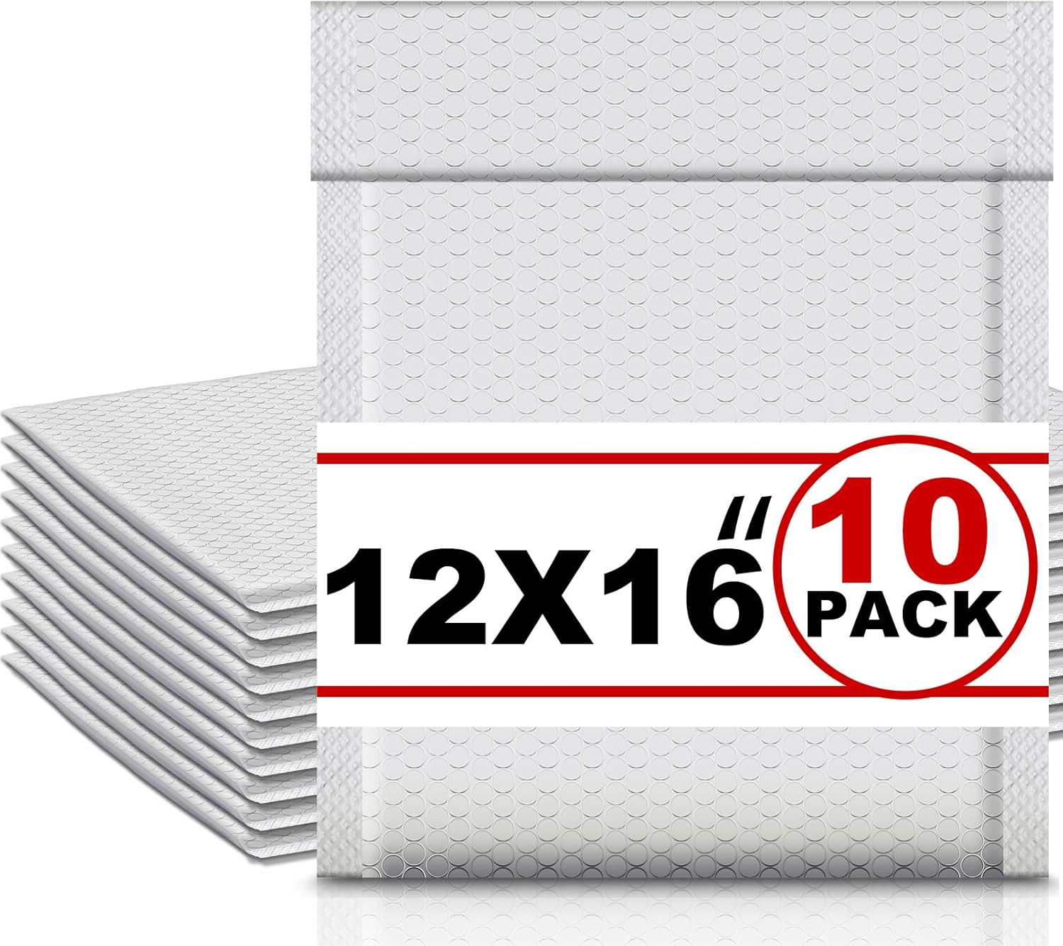 Ireer 10 Pack Extra Large 12 x 16" Bubble Mailers Poly Padded Envelopes Cushioned Mailing Envelopes Bubble Padded Mailers Self Adhesive Waterproof Shipping Bags for Business Christmas Gift Packaging 12 x 16" 10