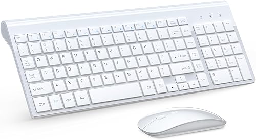 Miniatura 14 de Combo de teclado y mouse inalámbrico ultradelgado, TopMate 2.4G, mouse USB silencioso compacto de 2400DPI y teclado con interruptor de tijera con