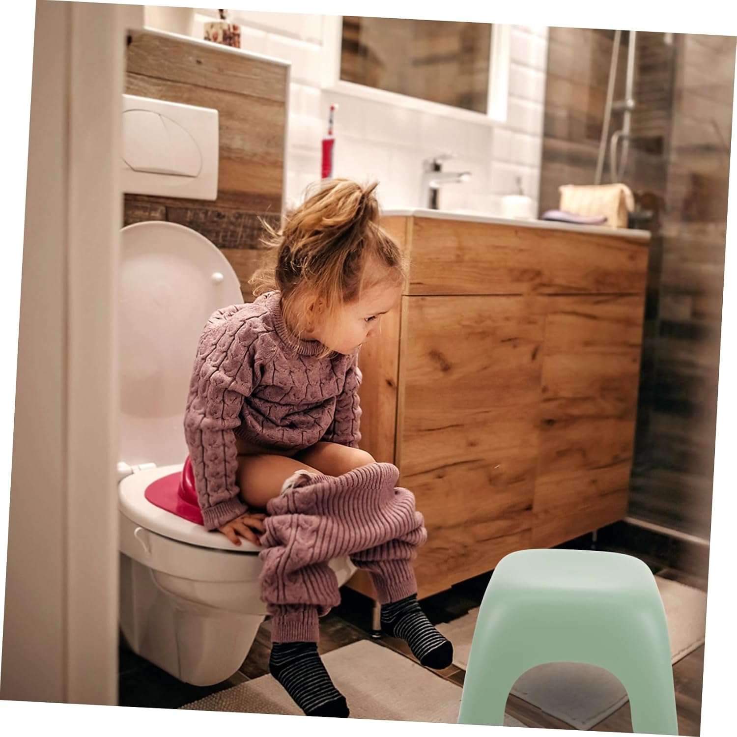 Alipis Plastic Step Stool for Boys and Girls Skid-Resistant Sturdy Footstool for Bathroom Shower Lightweight Boys and Girls Stool High Capacity